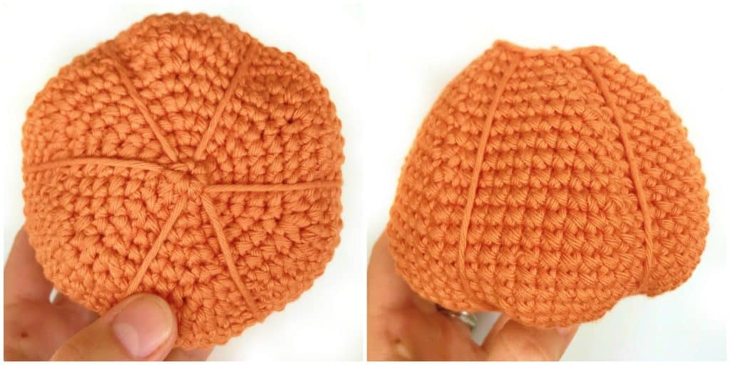Step by step photos of crochet pumpkin directions