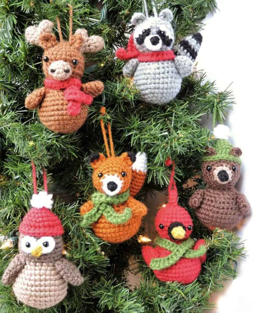 Woodland animal ornaments