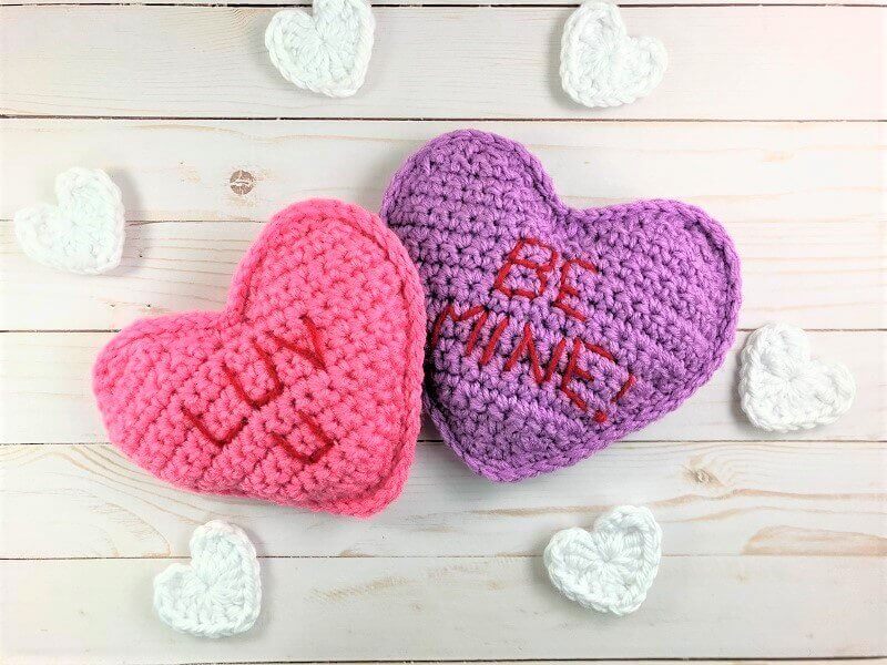 crochet conversation hearts