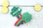 Shamrock hair clips, front and back