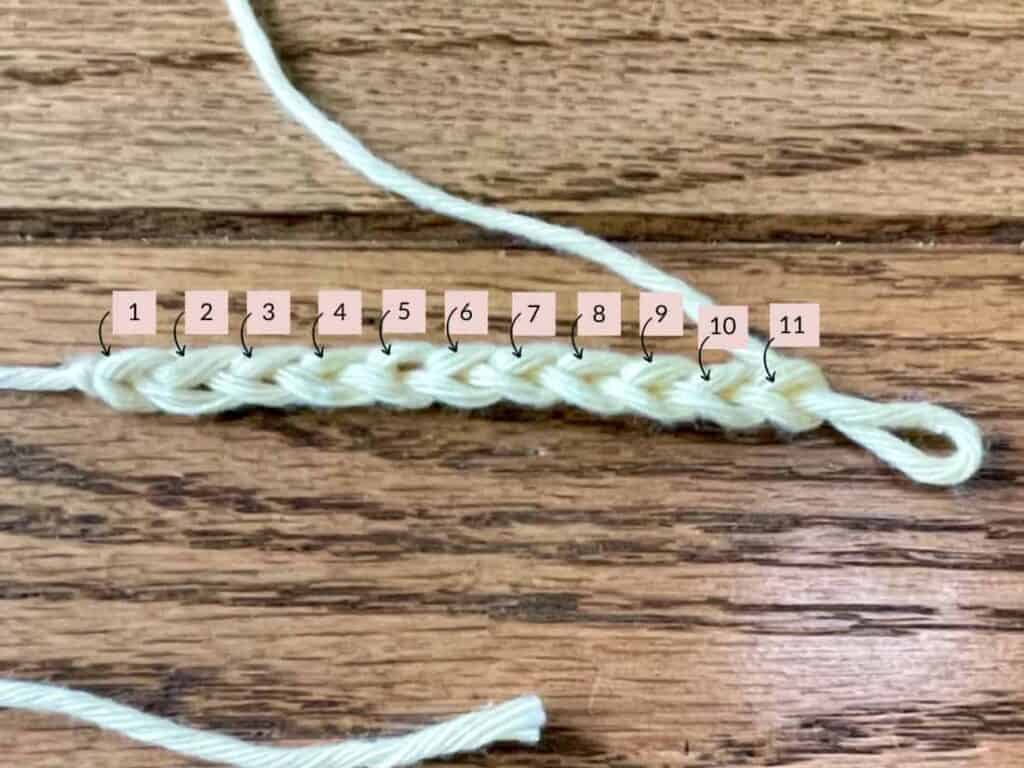 How to count chain stitches. 