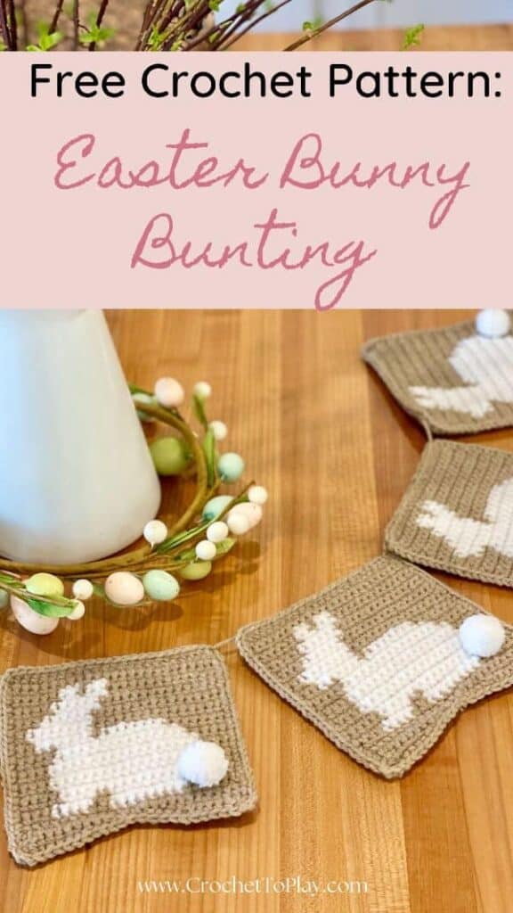 Pin image to save Easter Bunny Bunting pattern