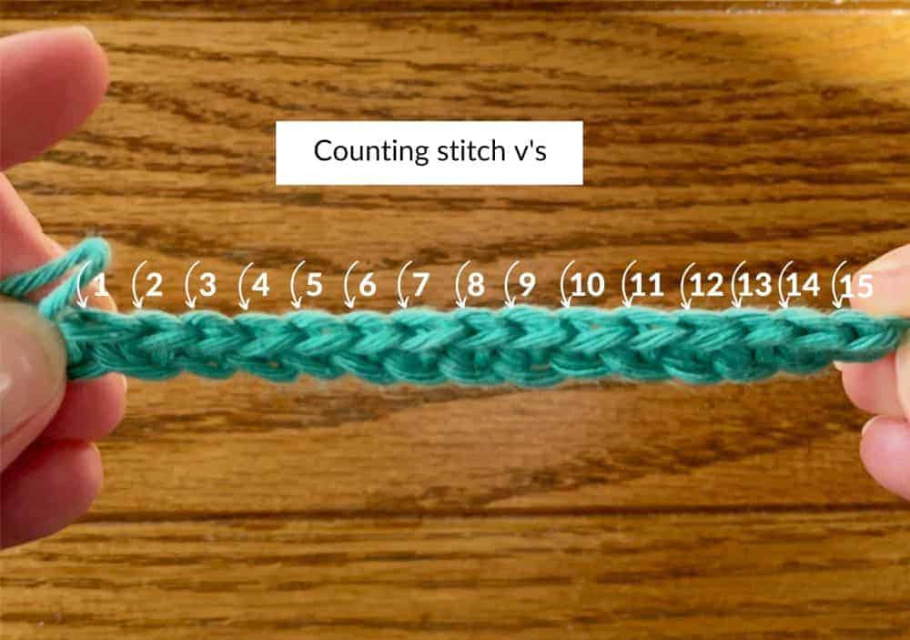 How to count crochet stitch v's