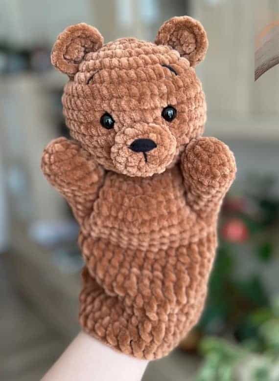 crochet teddy bear puppet