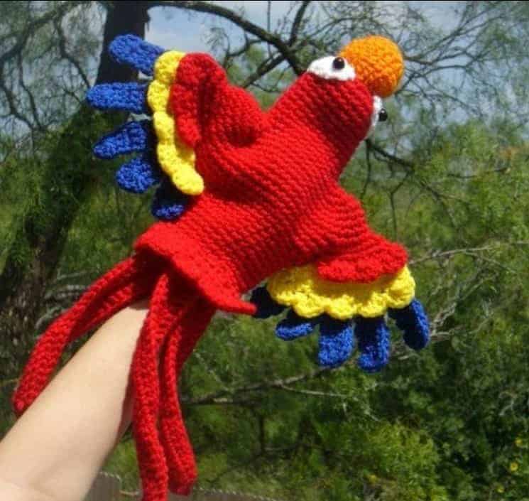 Photo of macaw hand puppet 