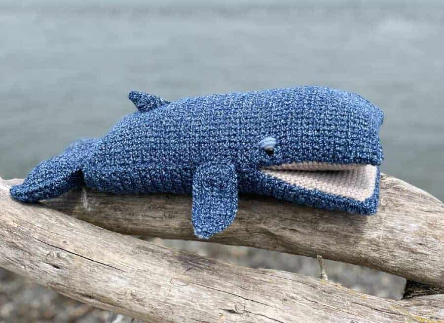 Photo of crochet whale puppet
