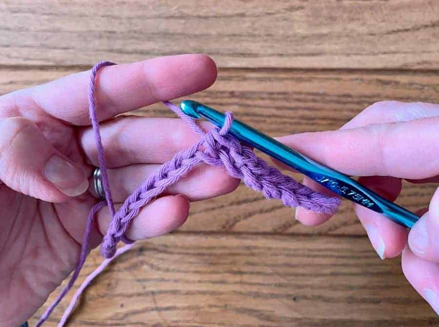 Single crochets into chain