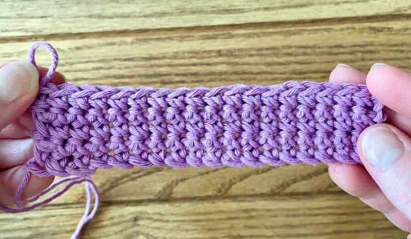 Rows of single crochet stitches