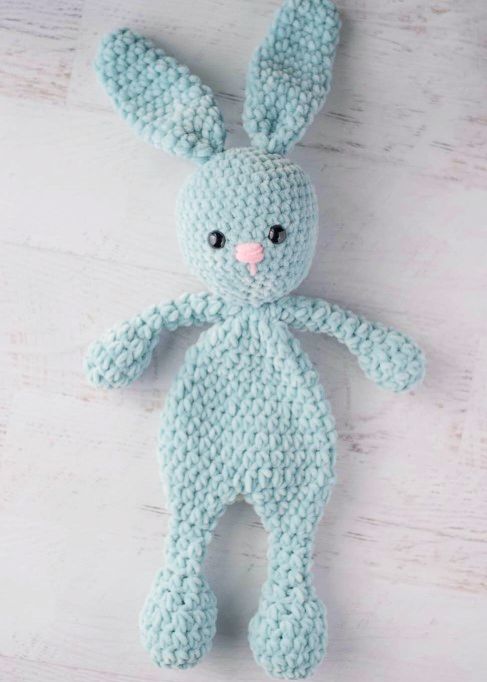Blue bunny crochet snuggler 