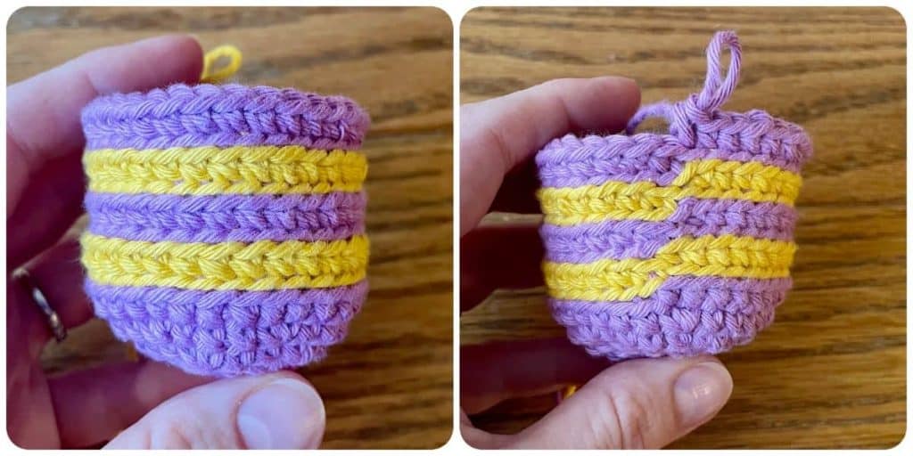 Front and back view of BLO color change