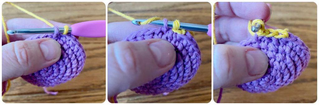 Half color change crochet method