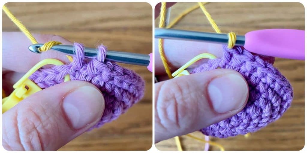 Changing colors in amigurumi - steps of traditional method